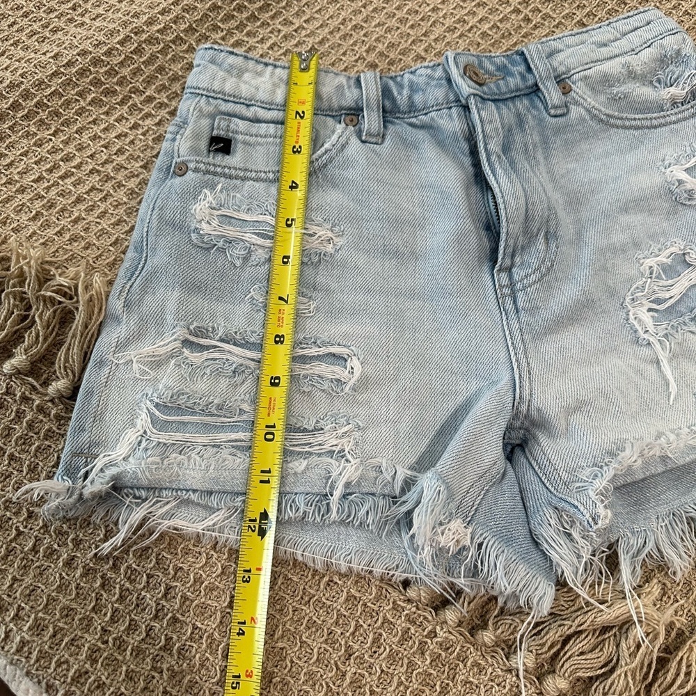 KanCan Blue Vintage Distressed Jean Shorts - Picture 4 of 6
